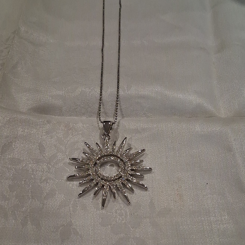 Radiant Silver Starburst Necklace